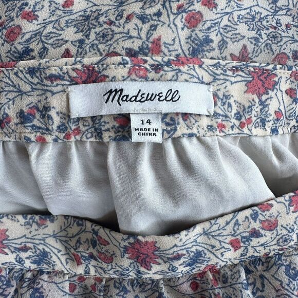 Madewell Floral Flowy Ruffle Wrap Skirt Size 14 - Picture 4 of 5